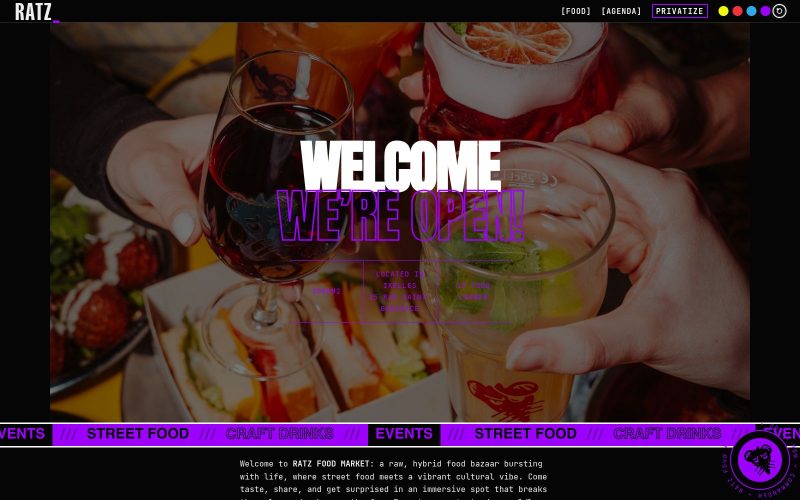 RATZ Food Market : Site Web, Plugin de Réservation et Plan 3D