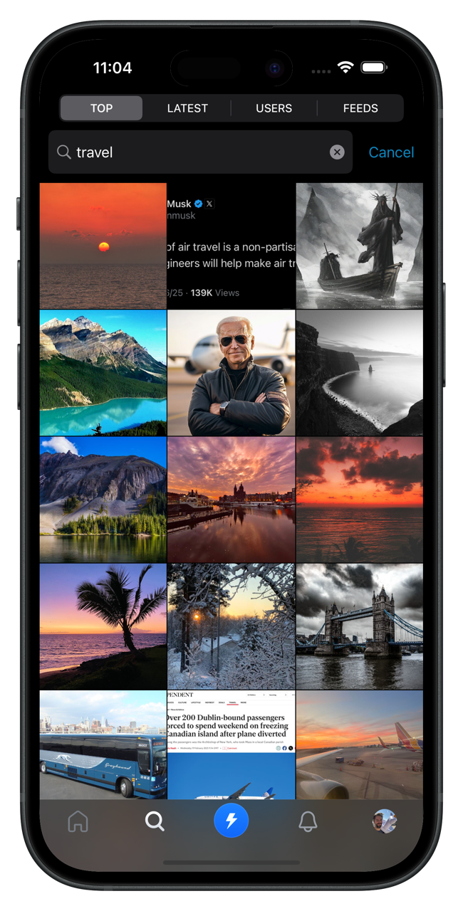 Capture de Flashes : un profil en grille photo, façon Instagram, sur Bluesky
